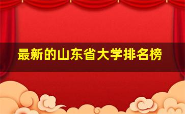 最新的山东省大学排名榜