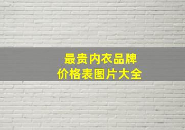 最贵内衣品牌价格表图片大全