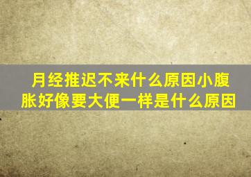 月经推迟不来什么原因小腹胀好像要大便一样是什么原因