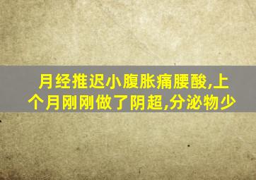 月经推迟小腹胀痛腰酸,上个月刚刚做了阴超,分泌物少