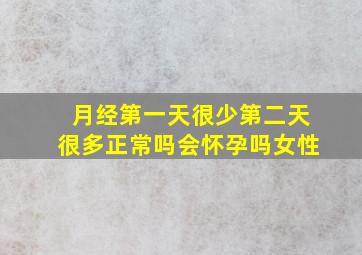 月经第一天很少第二天很多正常吗会怀孕吗女性