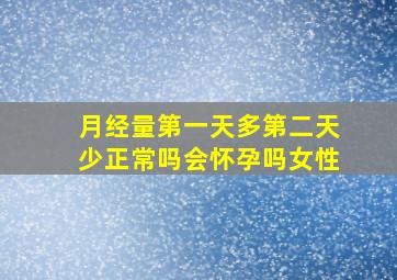 月经量第一天多第二天少正常吗会怀孕吗女性