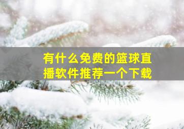 有什么免费的篮球直播软件推荐一个下载