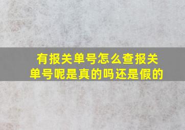 有报关单号怎么查报关单号呢是真的吗还是假的