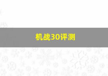 机战30评测