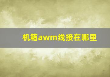 机箱awm线接在哪里