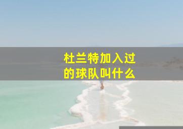 杜兰特加入过的球队叫什么