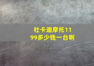 杜卡迪摩托1199多少钱一台啊