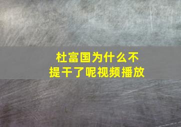 杜富国为什么不提干了呢视频播放