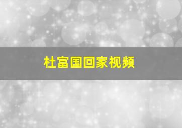 杜富国回家视频