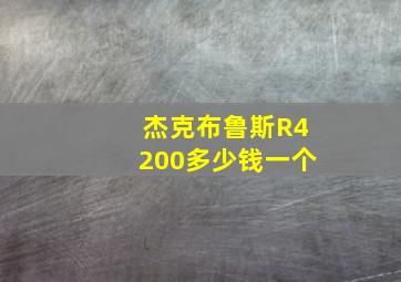 杰克布鲁斯R4200多少钱一个