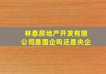 林泰房地产开发有限公司是国企吗还是央企