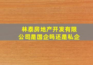 林泰房地产开发有限公司是国企吗还是私企