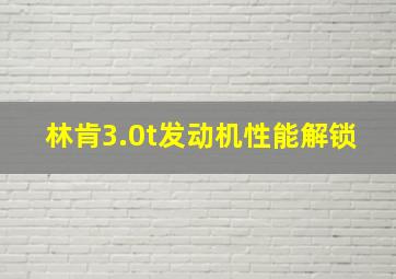 林肯3.0t发动机性能解锁