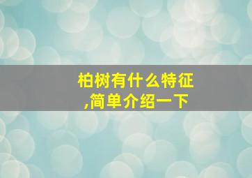 柏树有什么特征,简单介绍一下