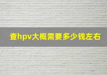 查hpv大概需要多少钱左右