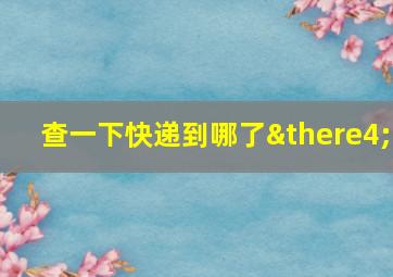 查一下快递到哪了∴