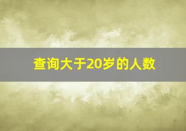 查询大于20岁的人数