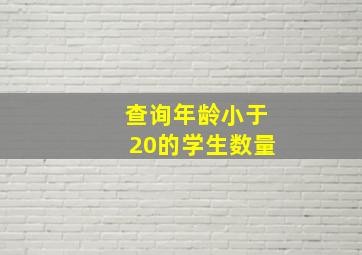 查询年龄小于20的学生数量