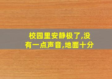 校园里安静极了,没有一点声音,地面十分