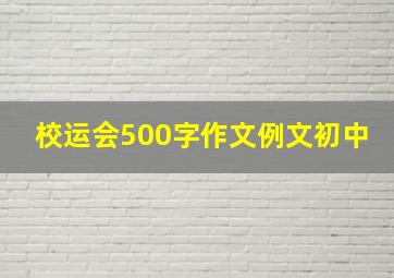 校运会500字作文例文初中