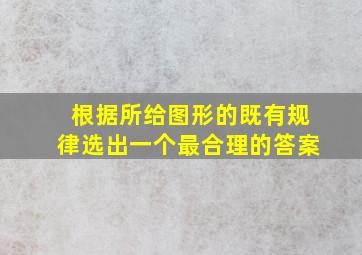 根据所给图形的既有规律选出一个最合理的答案