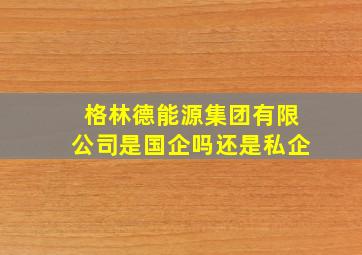 格林德能源集团有限公司是国企吗还是私企