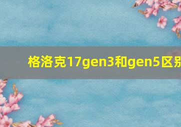 格洛克17gen3和gen5区别