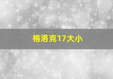 格洛克17大小