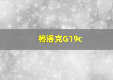 格洛克G19c