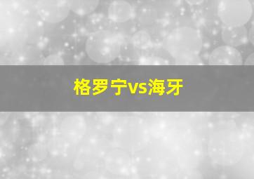 格罗宁vs海牙