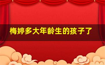 梅婷多大年龄生的孩子了