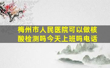 梅州市人民医院可以做核酸检测吗今天上班吗电话