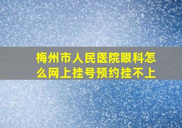 梅州市人民医院眼科怎么网上挂号预约挂不上