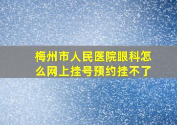 梅州市人民医院眼科怎么网上挂号预约挂不了