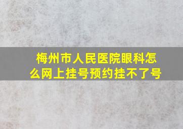 梅州市人民医院眼科怎么网上挂号预约挂不了号