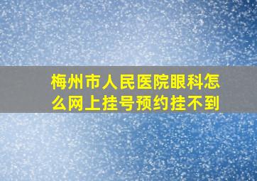 梅州市人民医院眼科怎么网上挂号预约挂不到