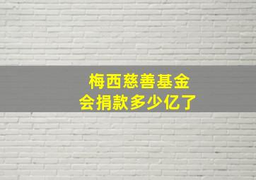 梅西慈善基金会捐款多少亿了