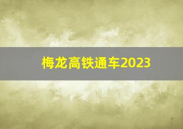 梅龙高铁通车2023