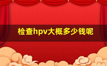 检查hpv大概多少钱呢