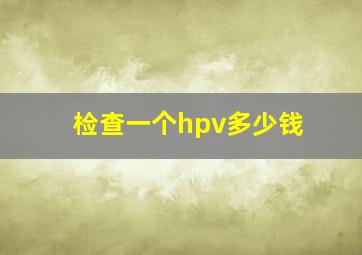 检查一个hpv多少钱