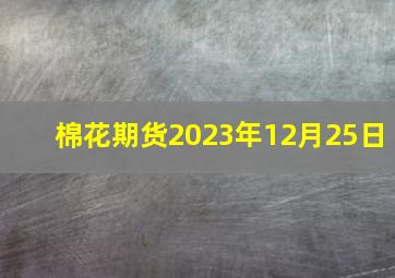 棉花期货2023年12月25日