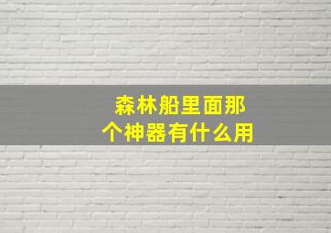 森林船里面那个神器有什么用