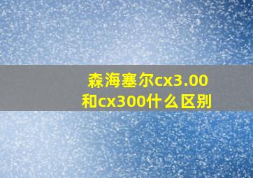 森海塞尔cx3.00和cx300什么区别