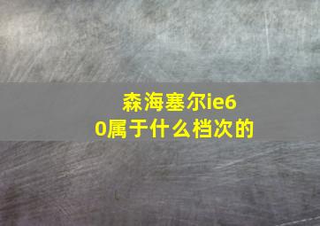 森海塞尔ie60属于什么档次的