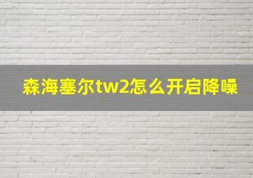 森海塞尔tw2怎么开启降噪