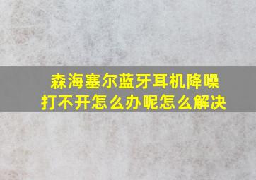 森海塞尔蓝牙耳机降噪打不开怎么办呢怎么解决