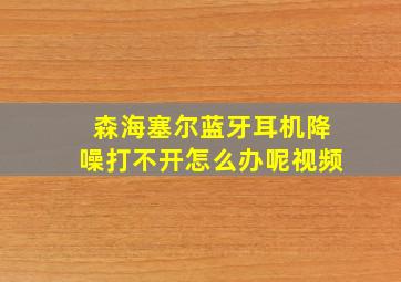 森海塞尔蓝牙耳机降噪打不开怎么办呢视频