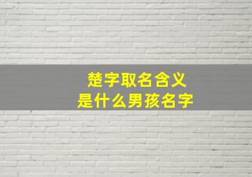 楚字取名含义是什么男孩名字