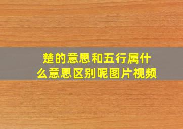 楚的意思和五行属什么意思区别呢图片视频